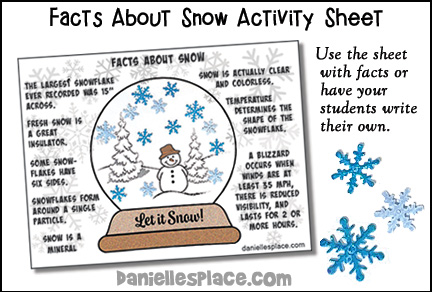 Facts About Snowflakes Activity Sheet