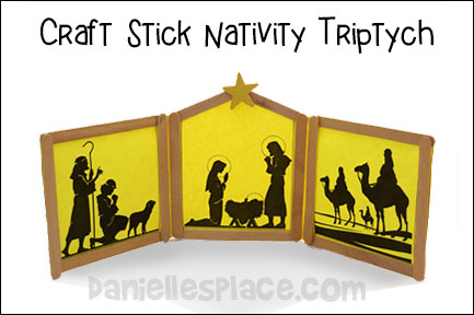 Craft Stick Nativity Triptych Craft