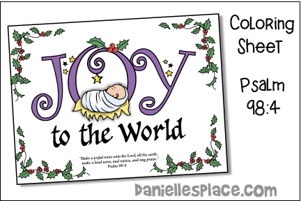 Joy to the World, Psalm 98:4 Coloring Sheet and Learning Activity