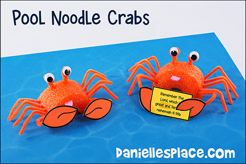 Pool Noodle Crabs Bible Verse Holders