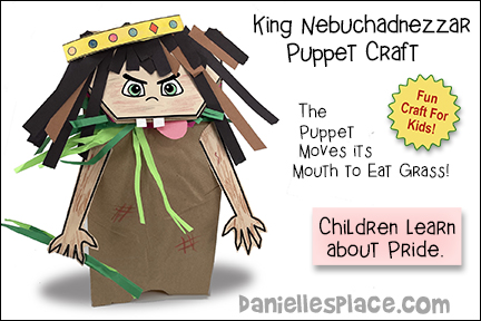 King Nebuchadnezzar Paper Bag Puppet Craft Printable