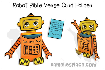 Robot Bible Verse Card Holder Craft for VBS