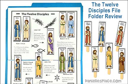 Twelve Disciples File Folder Game with Stick Puppets