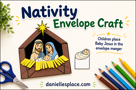 Nativity Envelope Craft with Mary, Joseph, and Baby Jesus in a Manger