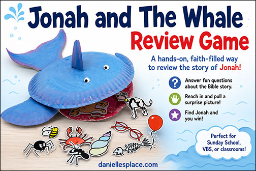 Whale Paper Plate Craft and Review Game for Jonah and the Whale