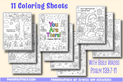 Eleven Coloring Sheets for Psalm 139:7-11