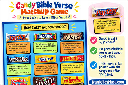 Candy Bible Matchup Game Printable